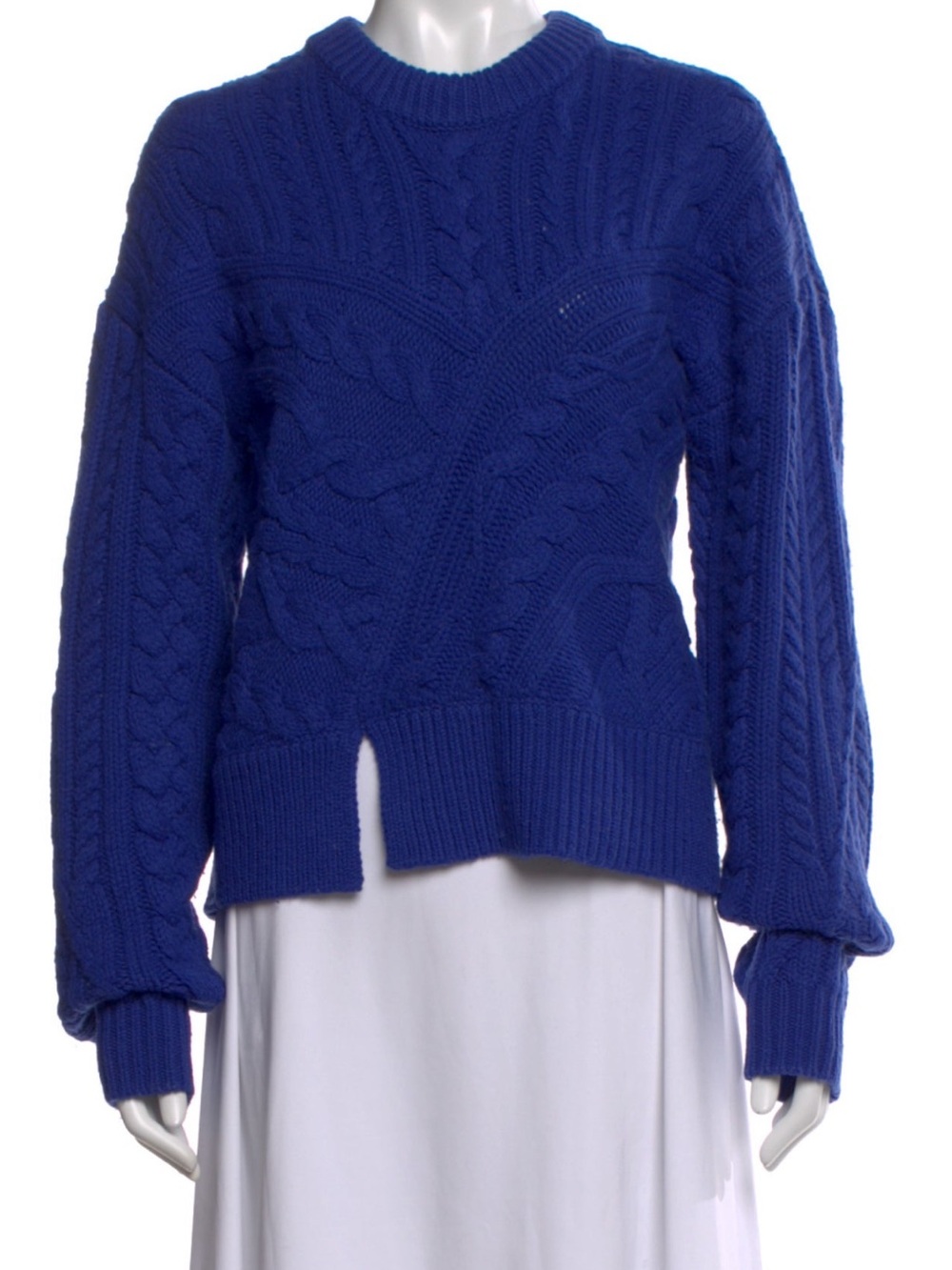 The Garment - Blue Cable-Knit Crewneck Wool Sweater - Women